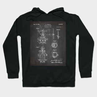 Surveying Patent - Surveyor Construction Builder Art - Black Chalkboard Hoodie